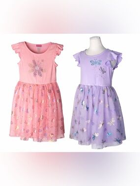 Girls Zunie Dress Bundle Size 6 Pink Purple Floral Party Easter